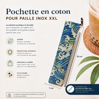 POCHETTE POUR PAILLES INOX COTTON - UZUMAKI