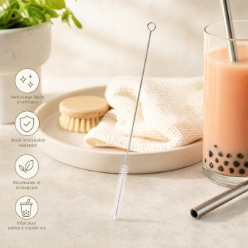 Goupillon Paille Inox — Nettoyage Bubble Tea | MY SWEET TEA