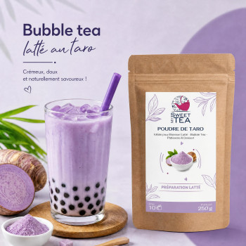 Sachet de Poudre de Taro pour bubble tea au lait. sachet 250g