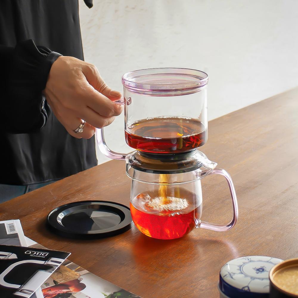 Théière verre avec infuseur Push "NOVA" 400ml 