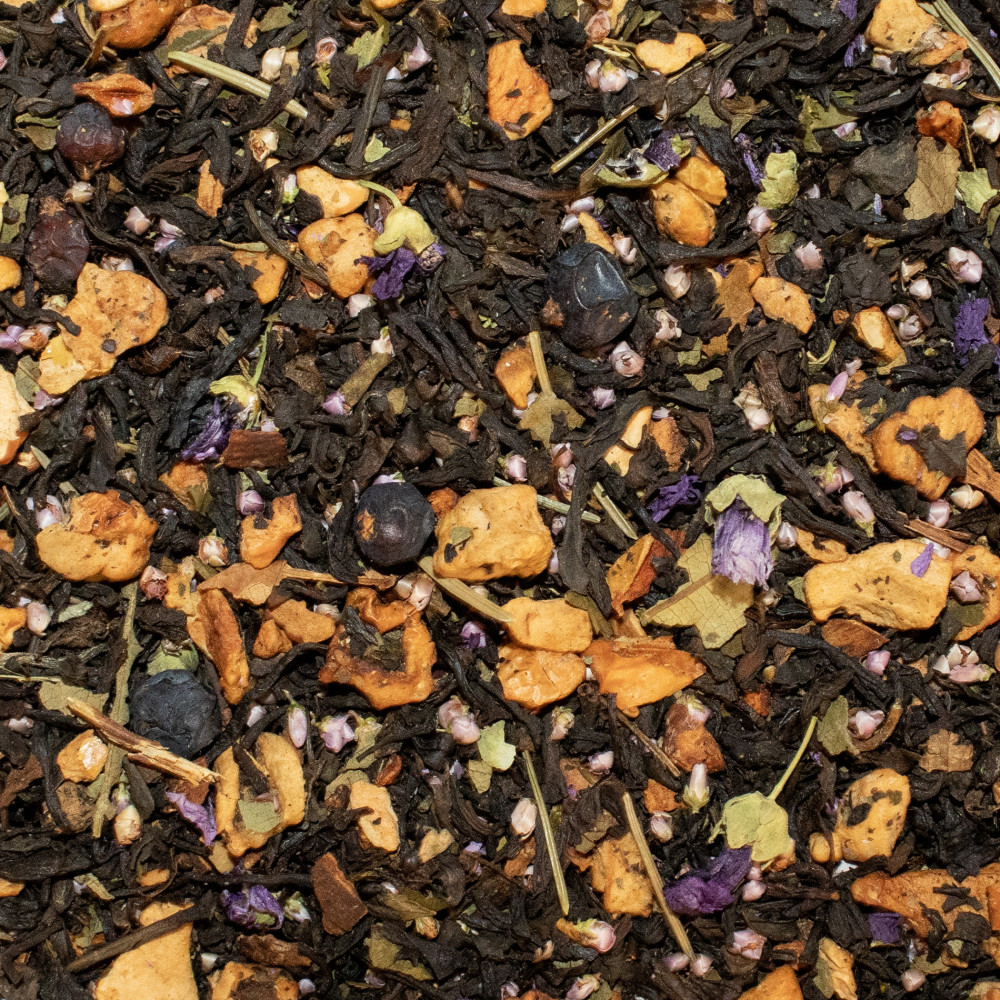 Le Jardin de Freyja, thé noir aux fruits rouges, genévrier, épicéa et cardamome, en vrac
