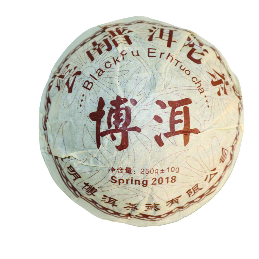 Tuo Cha de pu-erh cuit de 250 g, dôme de feuilles brun foncé pressées