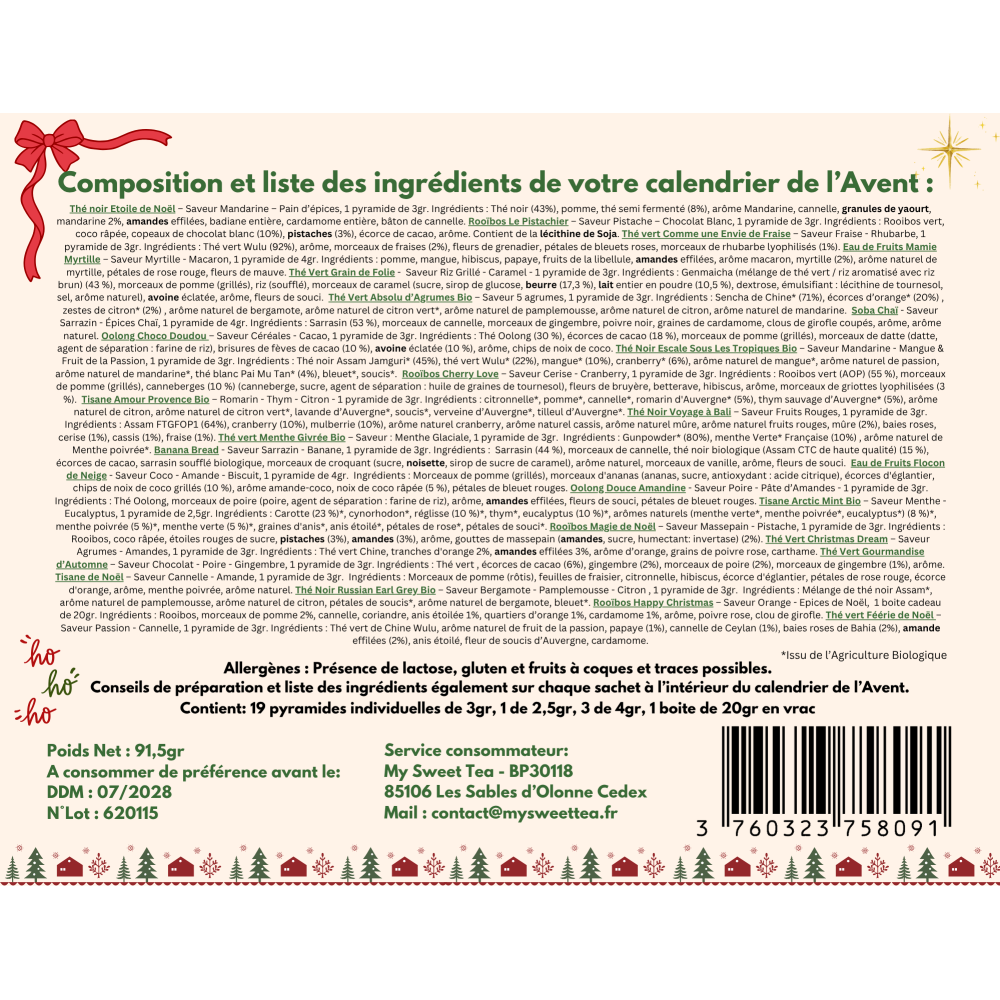 Calendrier de l'Avent 2026, 24 thés | MY SWEET TEA