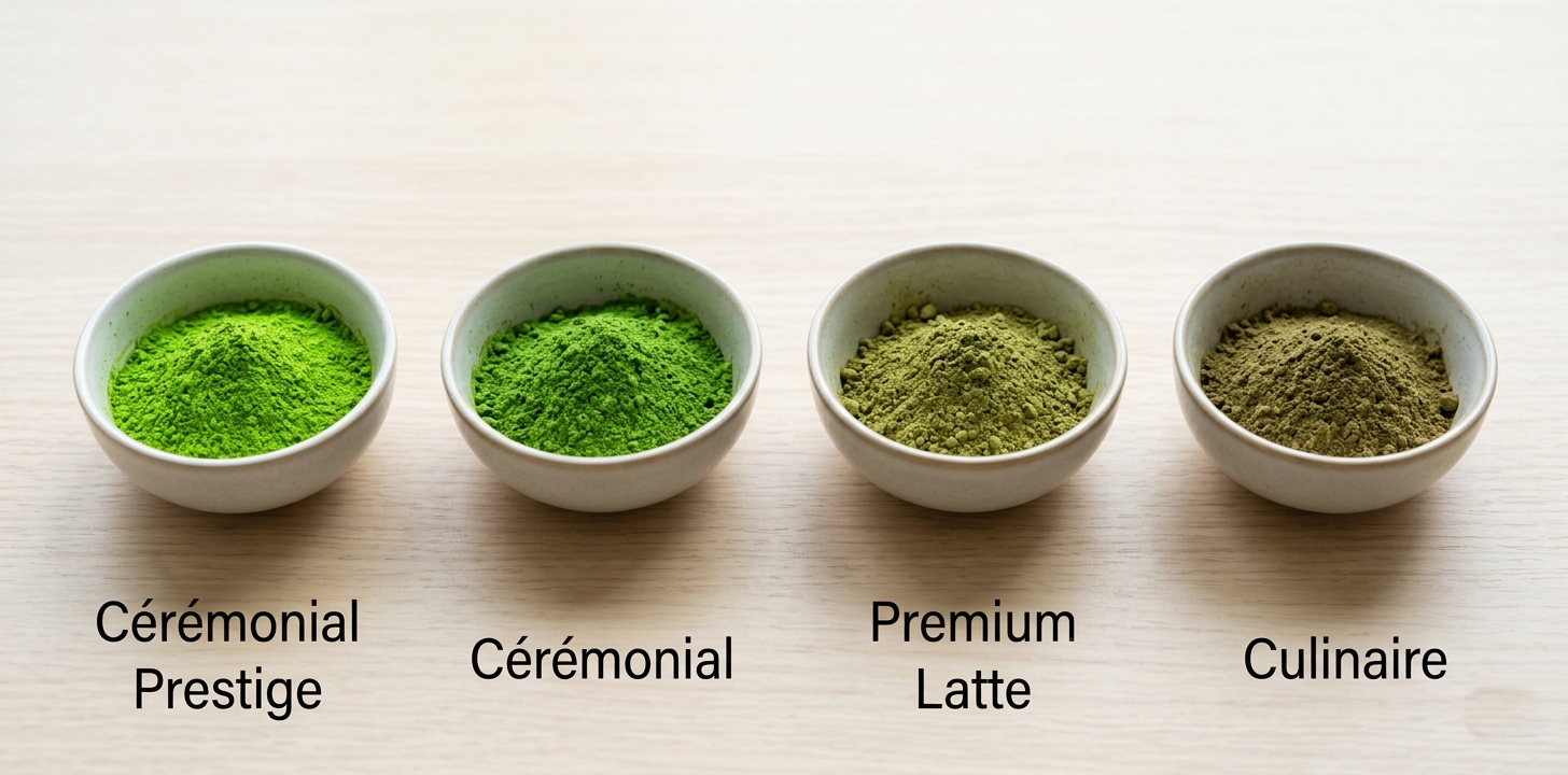 Comparaison des grades de matcha