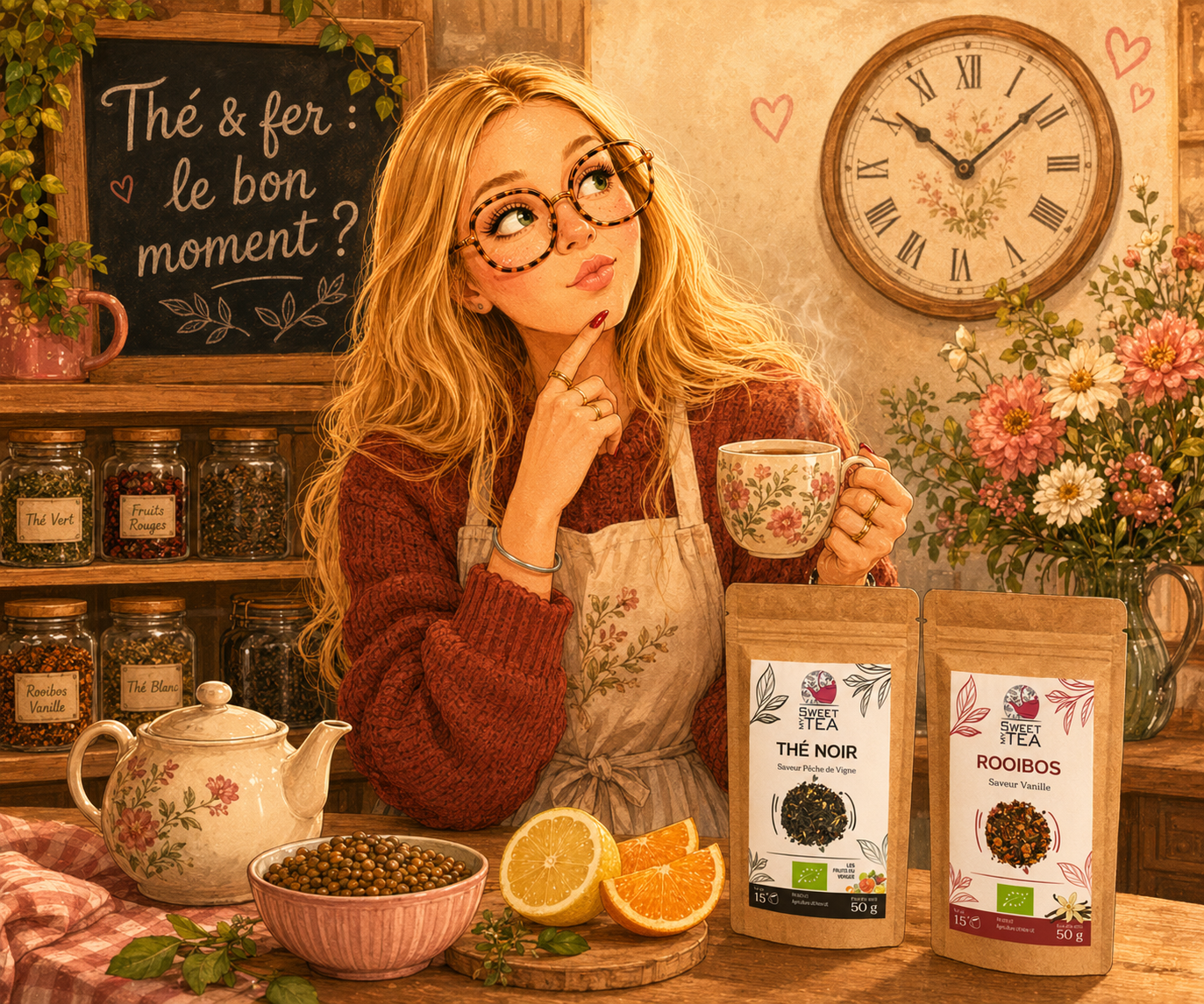 lilly choisit la période pour consommer le thé vs fer